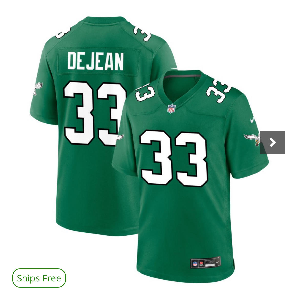 Women Philadelphia Eagles #33 Cooper DeJean  Nike Kelly Green Alternate Game NFL Jersey